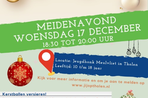 Meidenavond kerstballen versieren